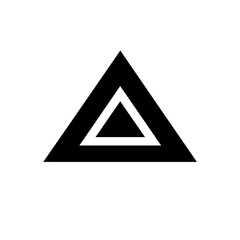a black triangle with white lines