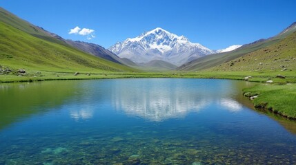 Majestic Mountain Reflected in Serene Alpine Lake