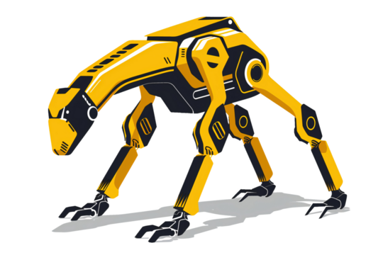 a yellow and black robot