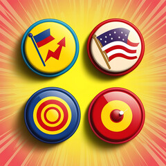 A red and white target