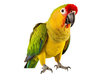 Vibrant Tropical Parrot Isolated on Transparent Background - Colorful Illustration with Precise Details for Design, Creative Projects, and Exotic Decorations - Perfect for Art, Advertising. Png cut.