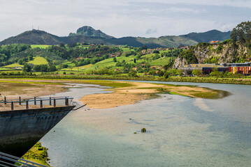 The beautiful city of Ribadesella, Asturias, Spain. Cantabrian Sea