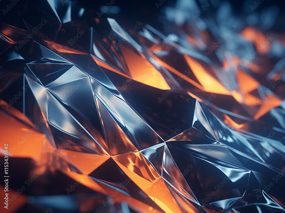 Poster stylized 3d polygonal forms with artistic composition and a creative visual theme
