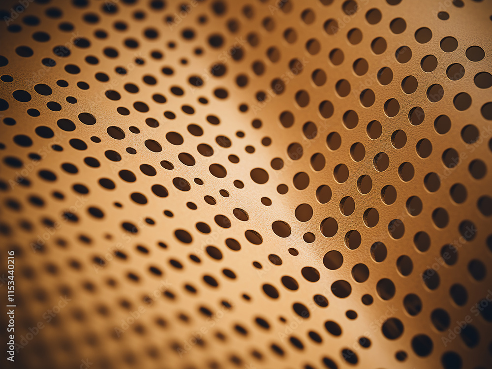 Poster brown paper with perforated texture offering a warm abstract background with a soft focus