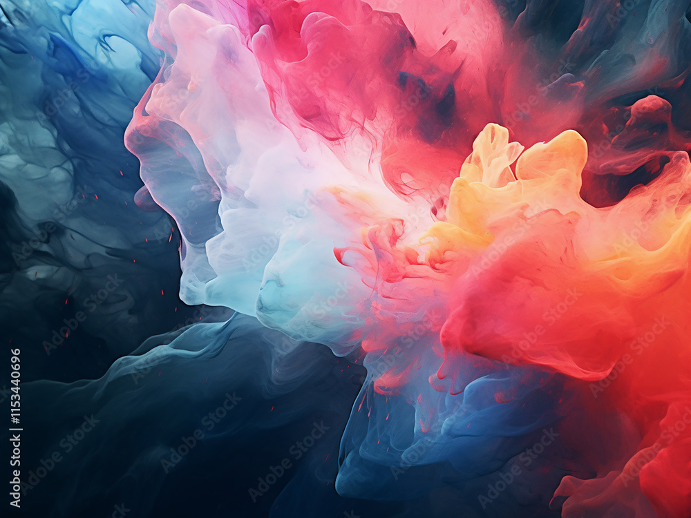 Aufkleber dynamic abstract painting background with a blend of textures and vivid color elements