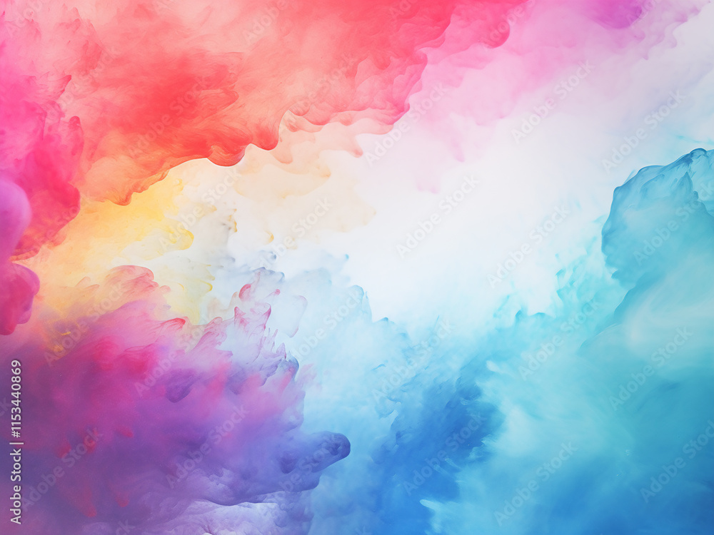 Poster dynamic watercolor painting background with gentle strokes and a flowing abstract design