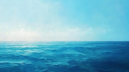 Obraz premium Serene Ocean Vista: A Gently Rolling Digital Painting in a Tranquil Style. AI Generated