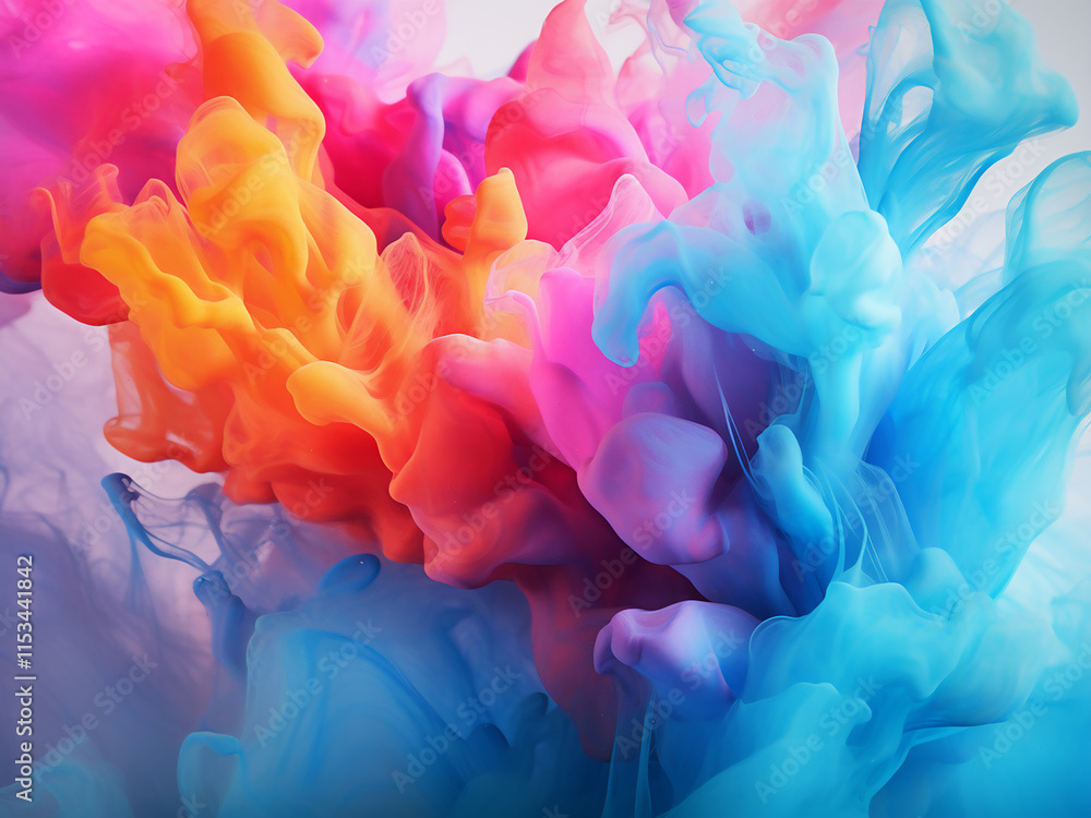 Poster colorful abstract background with a soft flow of hues