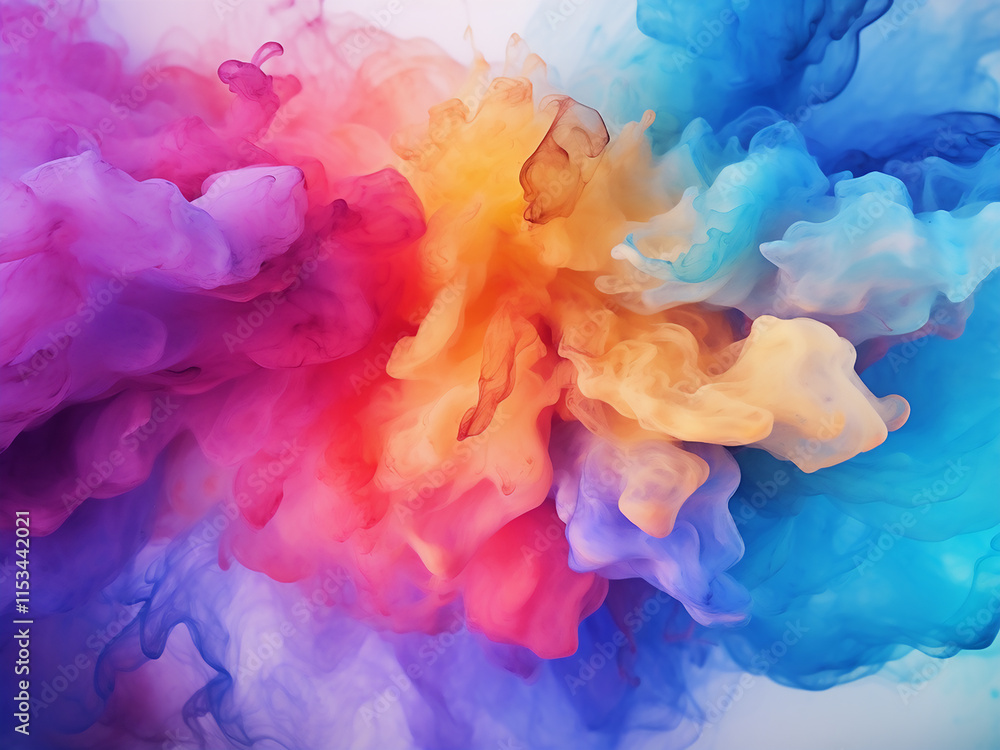 Poster abstract background with colorful water color design elements