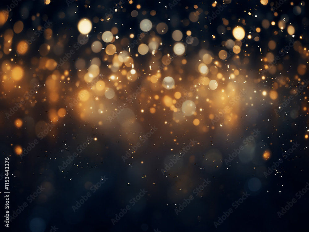 Poster abstract dark background with blurred glitter lights creating a glowing effect