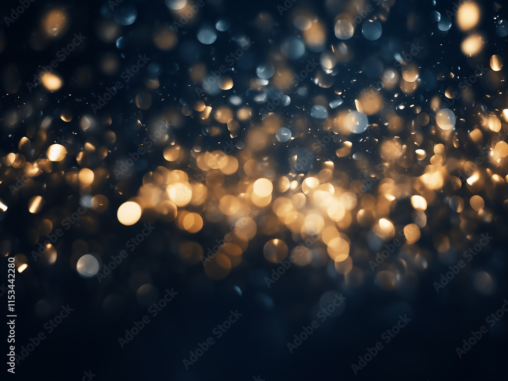 Aufkleber dark abstract background with blurred lights and glittering bokeh pattern