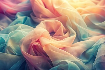 Obraz premium Vintage Style Abstract Background: Flowing Thin Chiffon Fabric