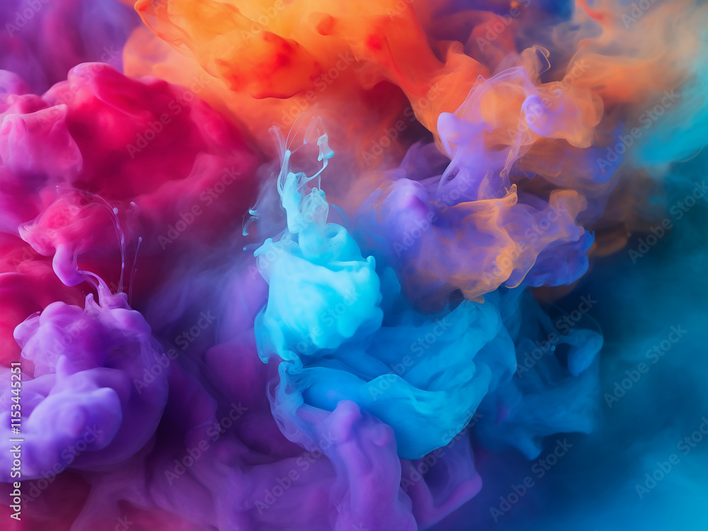 Poster multi-colored stone texture with smooth imperfections and vapor cloud design for artistic use