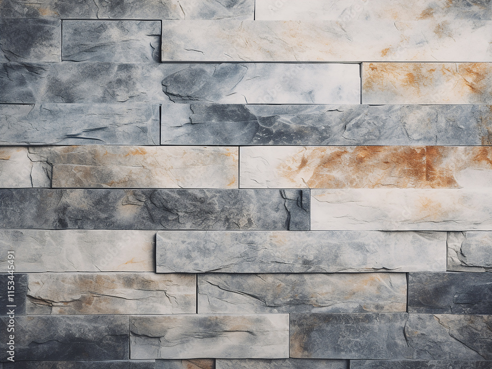 Poster background displays smooth marble bricks with a clean texture and natural color