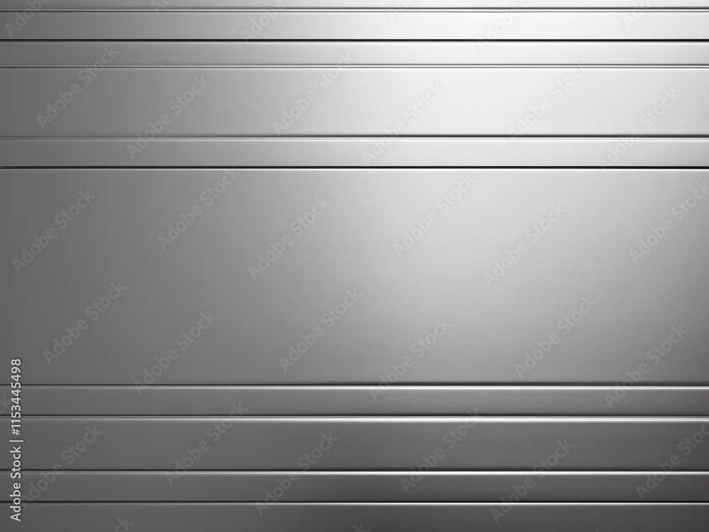 Poster background features large metallic gray sheets seamlessly joined with hidden doors