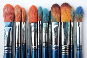 Fototapeta premium A Collection Of Well Used Paint Brushes