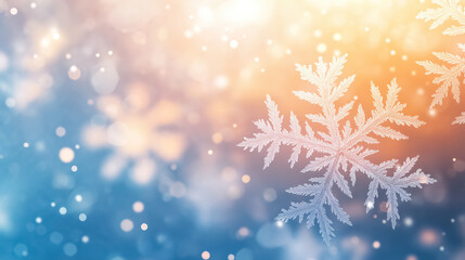 A glowing festive background filled with sparkling snowflakes