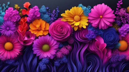 Vibrant paper flower arrangement.