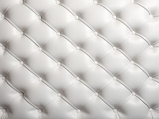 White leather sofa with button details creates a sleek, modern eco-leather texture