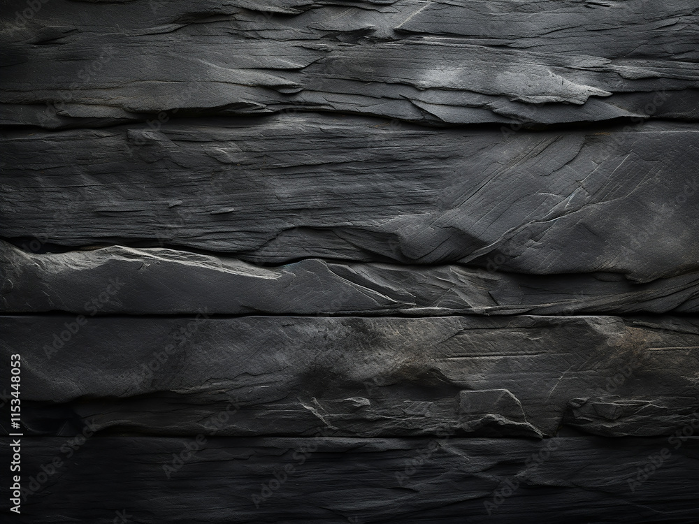 Poster black slate stone surface with a natural pattern for a textured background