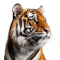 Obraz premium a tiger set against a white backdrop.