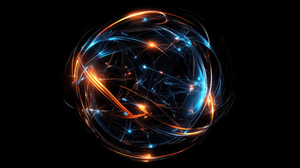 A glowing digital sphere