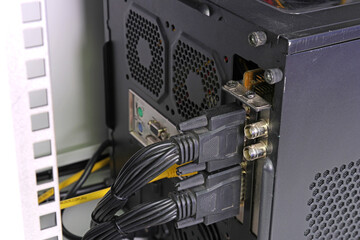 The DVR connection is installed in the telecommunications rack. 