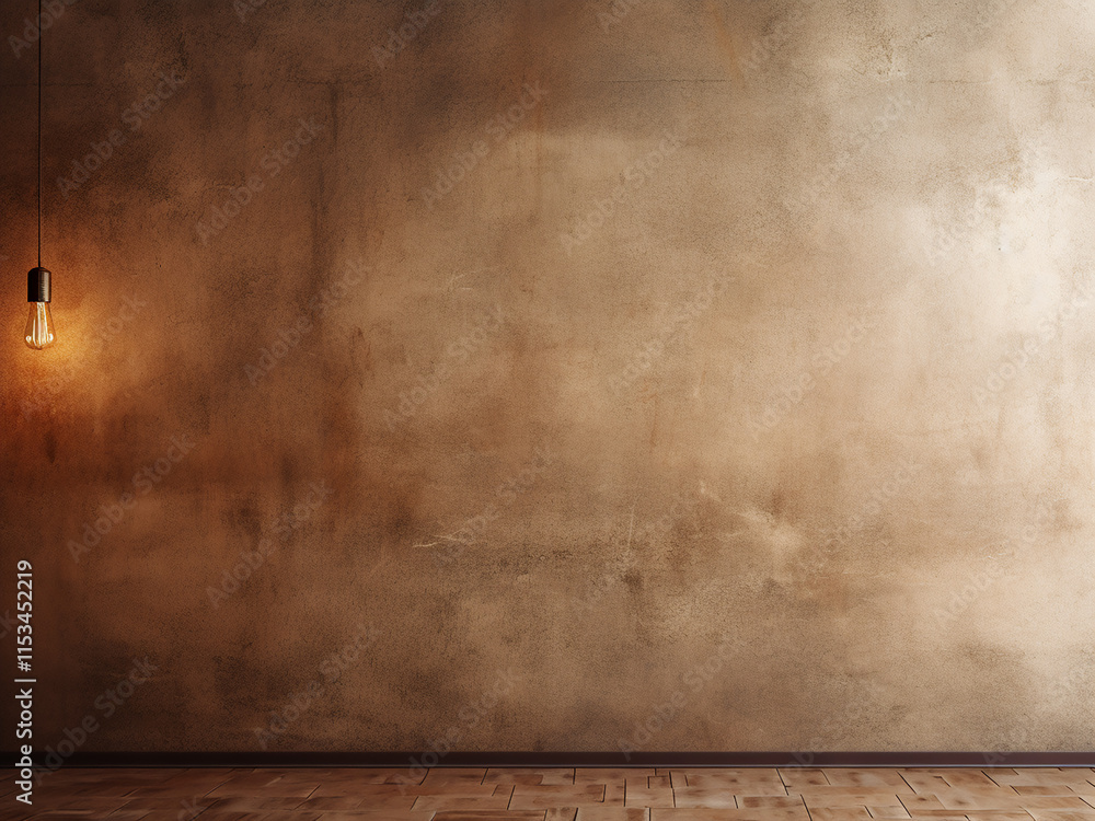 Poster brown cement wall painted with a smooth layer creating a clean and simple surface