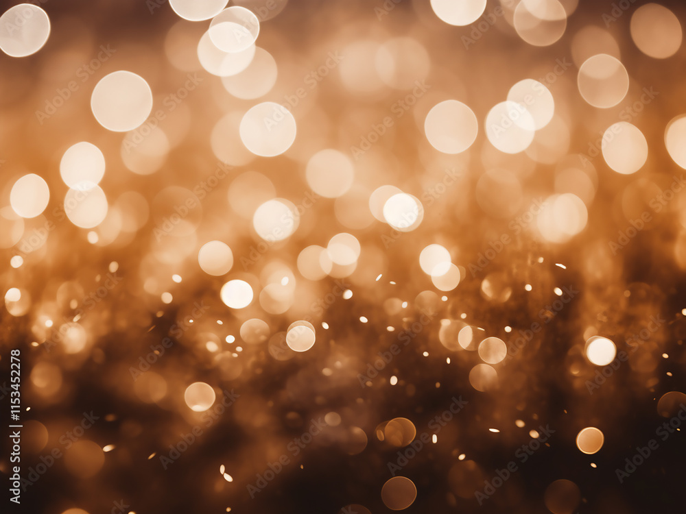 Poster brown background with soft white bokeh blur creating a dreamy and out-of-focus effect