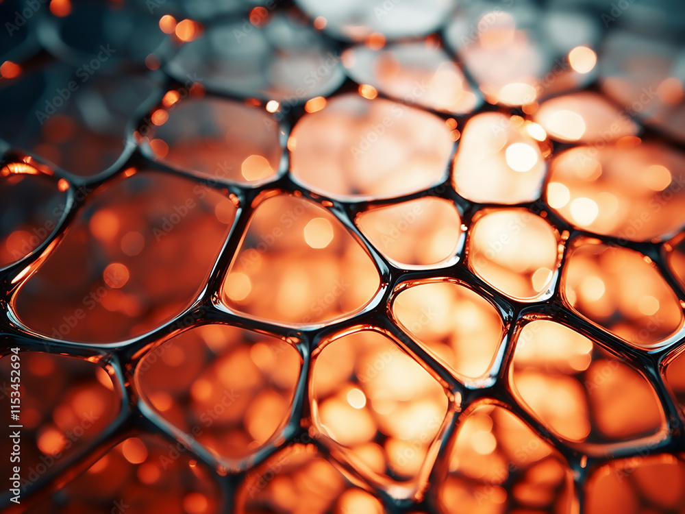 Poster cellular structure of glass showing intricate patterns and transparent details