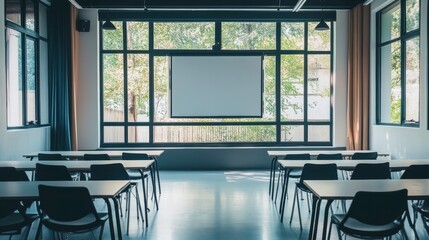 Modern Classroom Workshop Design with Soft Light