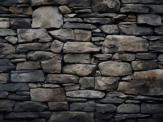 Fototapeta premium Closeup of old stone wall texture with visible cracks and weathered surface