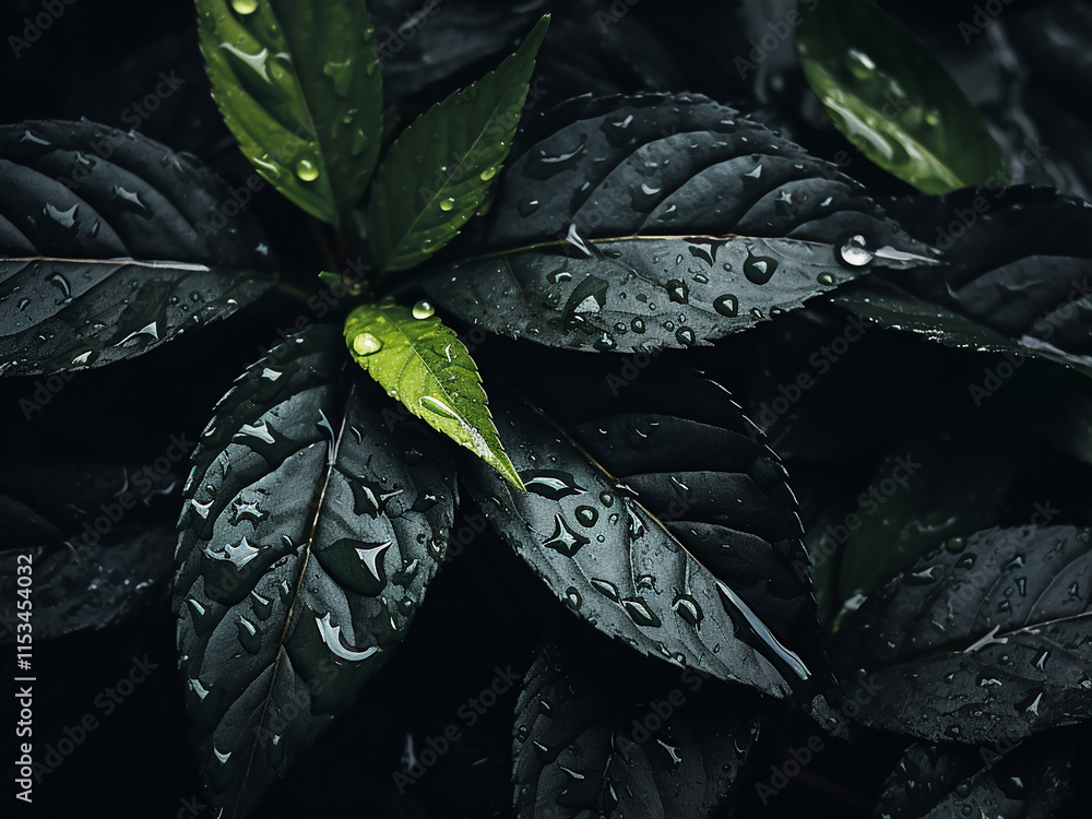 Poster closeup of a dark surface texture with intricate details and shadows