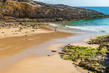 The beautiful city of Ribadesella, Asturias, Spain. Cantabrian Sea