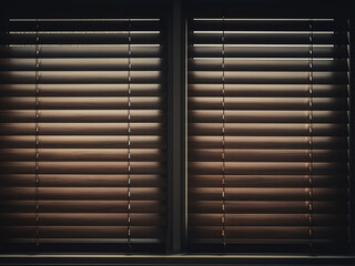 Window blinds casting a dark and moody shadow on the wall