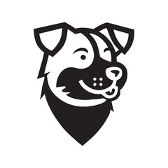 Obraz premium Black and White Cartoon Dog Illustration