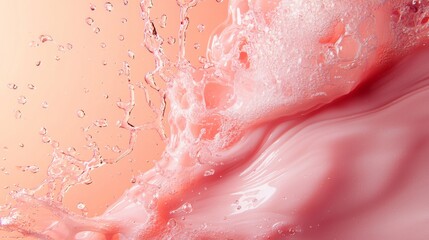 Fototapeta premium Soft pink liquid splash in abstract motion
