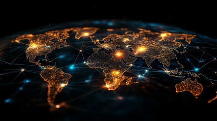 Global communication network interconnected business nodes and human resource collaboration