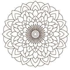 Print Blossom Mandala Shape. Circular pattern in form of mandala, tattoo, decoration. Decorative ornament in ethnic oriental style. 