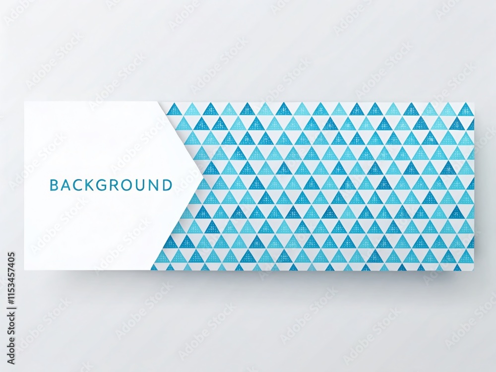Poster white banner with delicate blue triangle pattern - elegant background texture