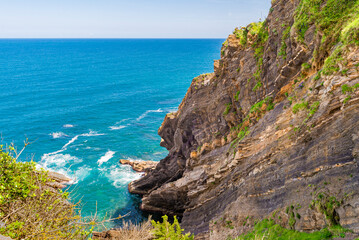 The beautiful city of Ribadesella, Asturias, Spain. Cantabrian Sea