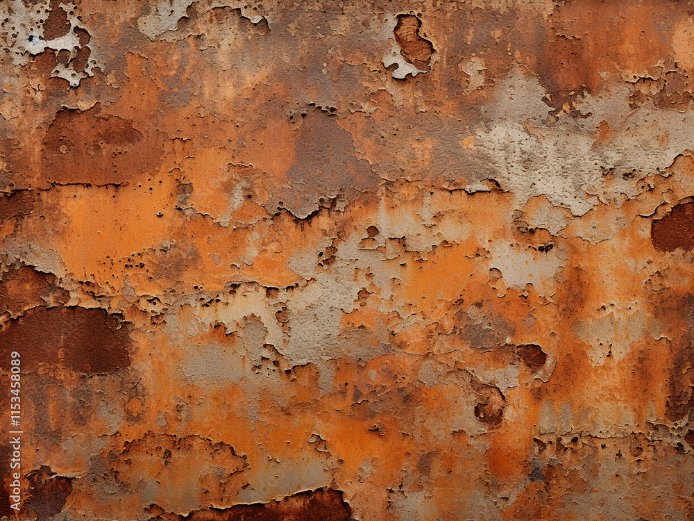 Poster rusty metallic surface showing texture and erosion patterns