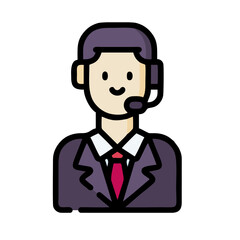 set of funny cartoon manager