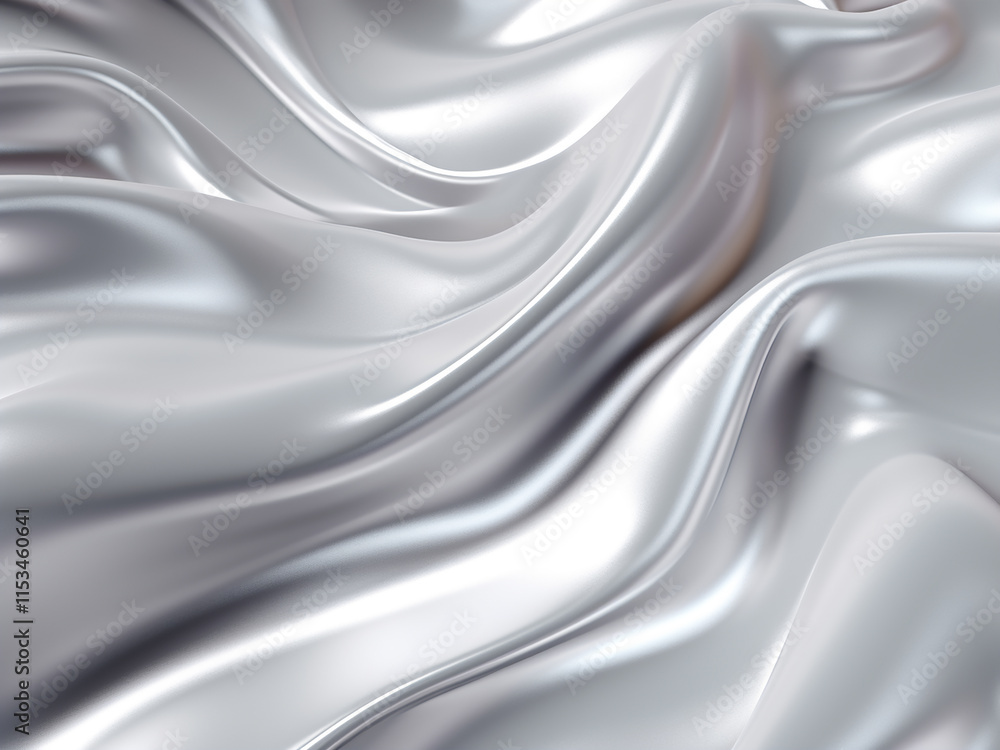 Poster abstract silver background with smooth metallic texture reflecting light and subtle shine
