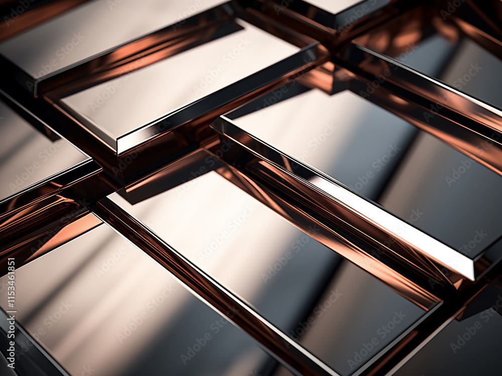 Poster Shiny metal background with reflective surface creating a sleek appearance
