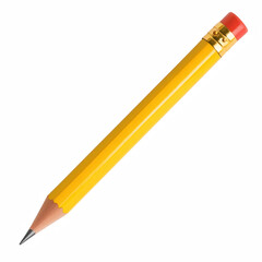 Yellow Pencil isolated on transparent background Generative Ai.