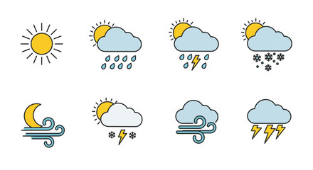Obraz premium Minimal Progressive Flat Vector Icons Collection. 