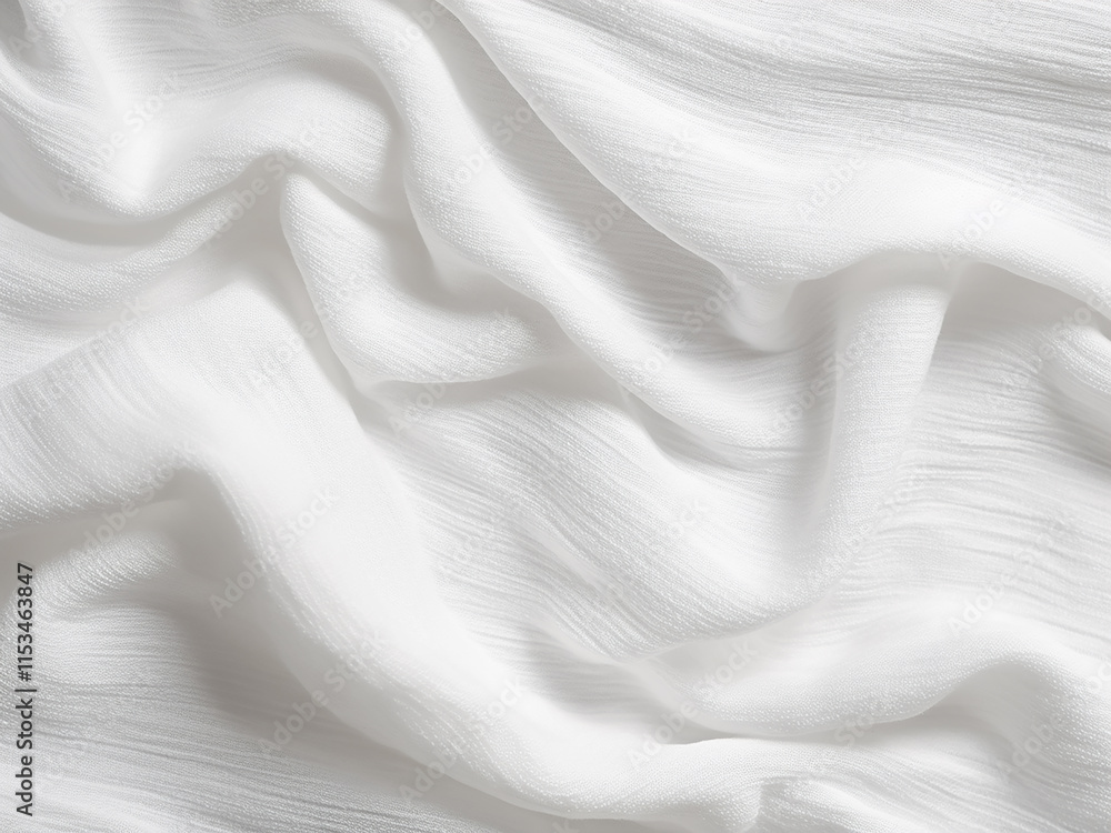 Poster soft white cotton texture in an abstract design creating a clean smooth surface