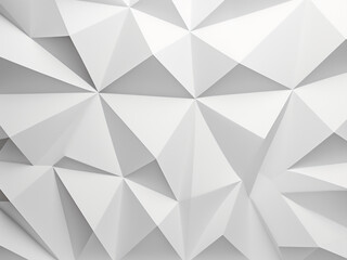 3D illustration of abstract white polygonal background with triangular shapes and texture