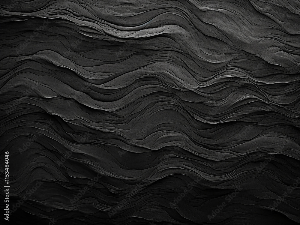 Poster a textured black wall background in dark monochrome creating a bold visual statement